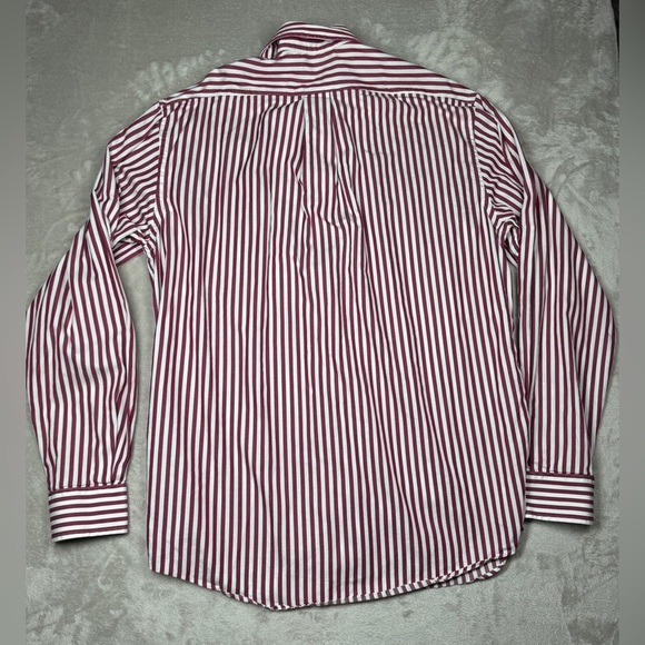 Amazon Buttoned Down Men’s Classic Fit Maroon Red White Striped Shirt 15-15.5 - Picture 9 of 15